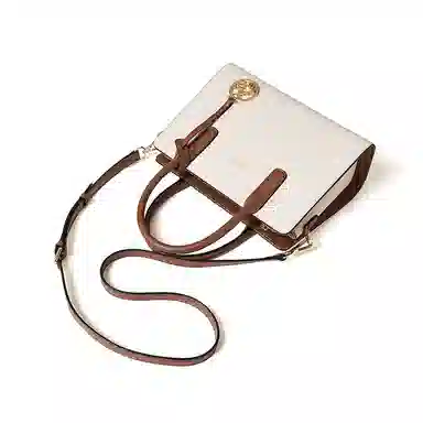 红蜻蜓 加大号拉链开合 牛皮 大托特妈妈包斜挎单肩水桶包手提包 女款 杏色