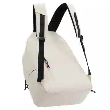 轻骑者 休闲大容量字母印花纯色初高中大学生上学通勤运动出游 织物 书包背包双肩包 男女同款情侣款 黑白色 韩版