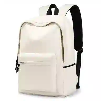 轻骑者 休闲大容量字母印花纯色初高中大学生上学通勤运动出游 织物 书包背包双肩包 男女同款情侣款 黑白色 韩版