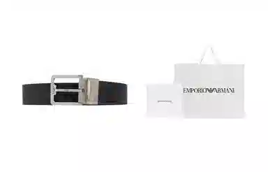 Emporio Armani Logo Print Belt