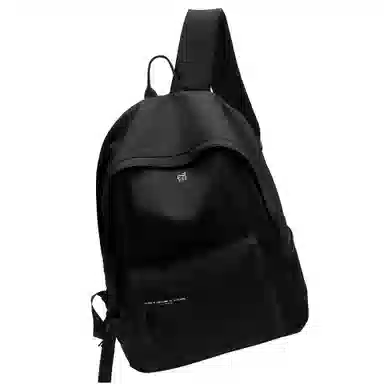 轻骑者 休闲大容量字母印花纯色初高中大学生上学通勤运动出游 织物 书包背包双肩包 男女同款情侣款 黑白色 韩版