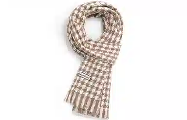 优幽兰 冬季经典款千鸟格百搭时尚针织加厚防风防寒保暖护脖高级感 绒线围巾 男女同款情侣款