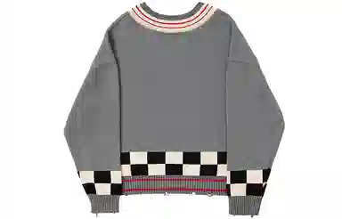 Profound V-Neck Knit Sweater Grey