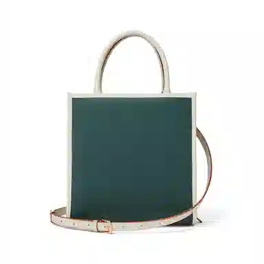 红蜻蜓 包包女士斜挎包牛剖层皮革超细纤维合成革方包通勤手提包单肩包 女款 绿色