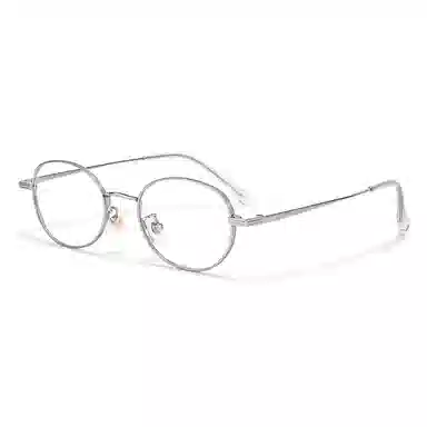 【联系客服可配度数】 佐川  超轻 钛文艺眼镜 高度数眼镜框复古椭圆近视眼镜 纯钛 圆形 光学镜架 男女同款情侣款 可配近视散光