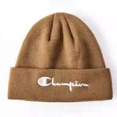 Champion Embroidered Script Logo Beanie Red