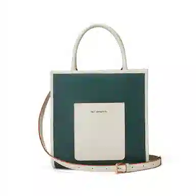 红蜻蜓 包包女士斜挎包牛剖层皮革超细纤维合成革方包通勤手提包单肩包 女款 绿色