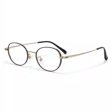 【联系客服可配度数】 佐川  超轻 钛文艺眼镜 高度数眼镜框复古椭圆近视眼镜 纯钛 圆形 光学镜架 男女同款情侣款 可配近视散光