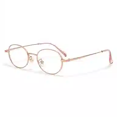 【联系客服可配度数】 佐川  超轻 钛文艺眼镜 高度数眼镜框复古椭圆近视眼镜 纯钛 圆形 光学镜架 男女同款情侣款 可配近视散光