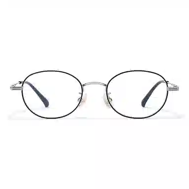 【联系客服可配度数】 佐川  超轻 钛文艺眼镜 高度数眼镜框复古椭圆近视眼镜 纯钛 圆形 光学镜架 男女同款情侣款 可配近视散光