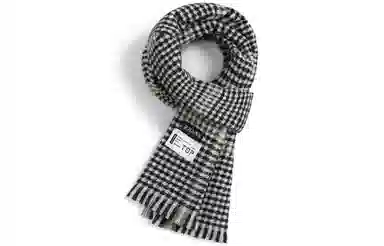 优幽兰 千鸟格 护脖 防风防寒保暖 高级感 绒线围巾 女款