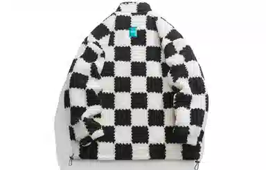 MEIPIN TANG Plaid Logo Fleece Jacket