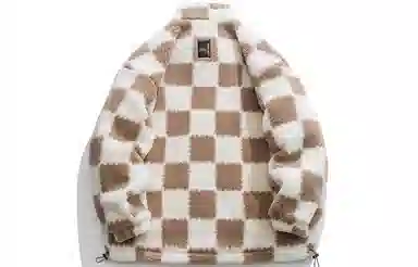 MEIPIN TANG Plaid Logo Fleece Jacket