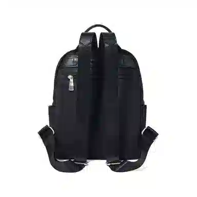 红蜻蜓 休闲女士背包大容量轻巧织物配超纤合成革双肩包 女款 黑色