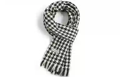 优幽兰 千鸟格 加厚防风防寒保暖护脖高级感 绒线围巾 男女同款情侣款 礼盒