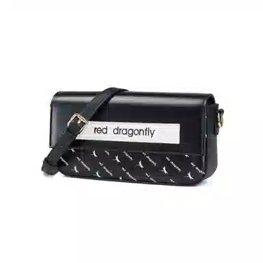 红蜻蜓 时尚印花设计 牛剖层皮革配超细纤维合成革 斜挎单肩包 女款 黄色/黑色