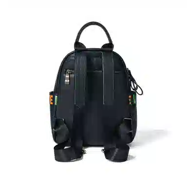 红蜻蜓 轻便背包旅行包双肩包 牛头层皮革配超细纤维合成革 女款 黑色