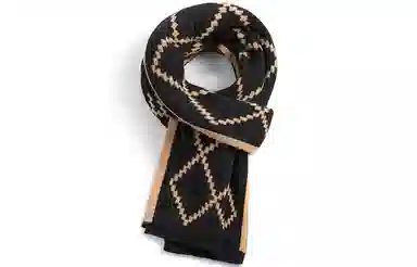 优幽兰 秋冬季新年氛围感设计感菱格百搭针织加厚护脖子防风防寒保暖简约休闲潮流 绒线围巾 男女同款情侣款