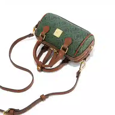 Miss Gail Boston Print Handbag Green