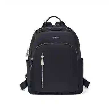 红蜻蜓 旅行背包大容量双肩包休闲女式双肩包 织物配超纤 女款 黑色