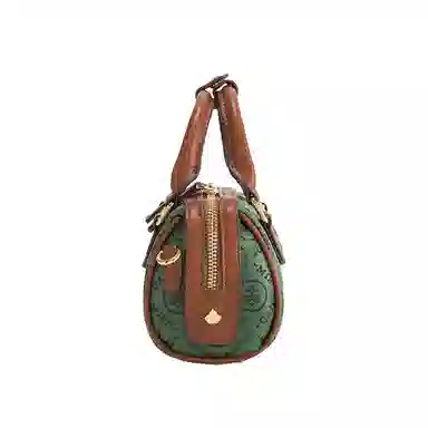 Miss Gail Boston Print Handbag Green