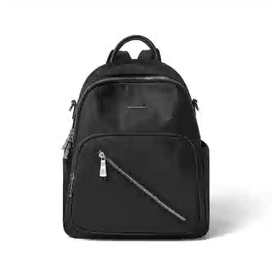 红蜻蜓 大容量轻便 织物配超细纤维合成革 旅行包书包背包双肩包 女款 黑色