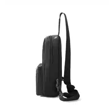 红蜻蜓 时尚休闲拉链开合 织物 斜挎单肩包 男款 黑色