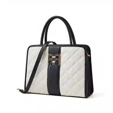 红蜻蜓 小香风通勤 牛皮 单肩斜挎手提包 常规 女款 白色