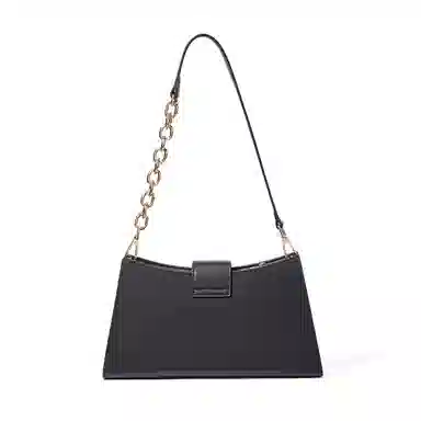 红蜻蜓 经典通勤简约百搭款 牛皮 链条腋下包单肩包 女款 黑色