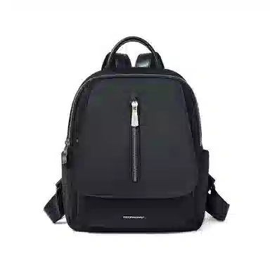 红蜻蜓 休闲女士背包大容量轻巧织物配超纤合成革双肩包 女款 黑色