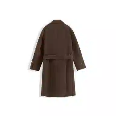 我是大卫 纯色复古中长款过膝保暖加厚毛呢大衣 男女同款