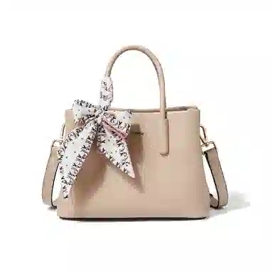 红蜻蜓 百搭通勤 牛头层皮革配超细纤维合成革 斜挎单肩手提包 女款 杏色