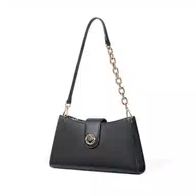 红蜻蜓 经典通勤简约百搭款 牛皮 链条腋下包单肩包 女款 黑色