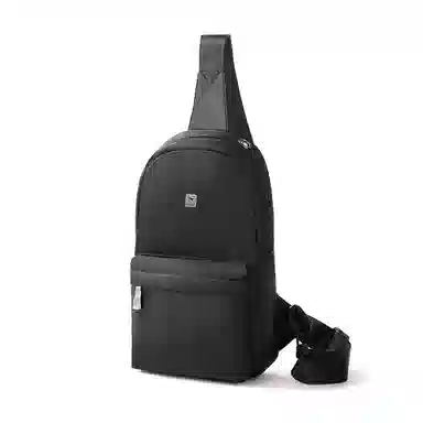 红蜻蜓 时尚休闲拉链开合 织物 斜挎单肩包 男款 黑色