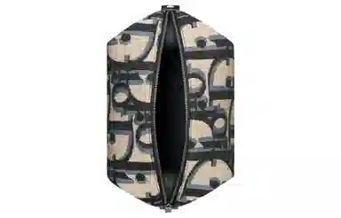 Dior Oblique Toiletry Bag Beige Black