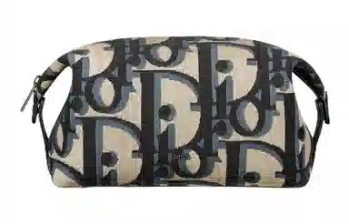 Dior Oblique Toiletry Bag Beige Black