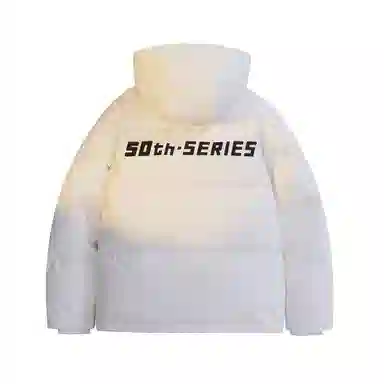 鸭鸭 加厚保暖宽松连帽防风印花字母简约无性别面包服夹克暗黑休闲羽绒服外套 男款