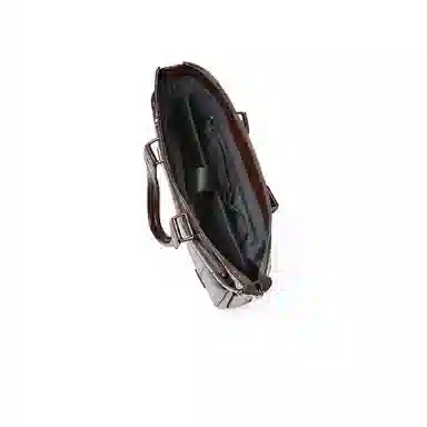 红蜻蜓 时尚百搭商务 头层牛皮 公文包手拎包电脑包斜挎手提包 男款 棕色