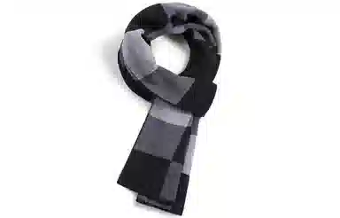 秋冬季  优幽兰 经典格子拼色针织围脖加厚保暖百搭休闲时尚学生防风防寒通勤骑行户外 绒线围巾 男款