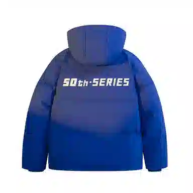 鸭鸭 加厚保暖宽松连帽防风印花字母简约无性别面包服夹克暗黑休闲羽绒服外套 男款