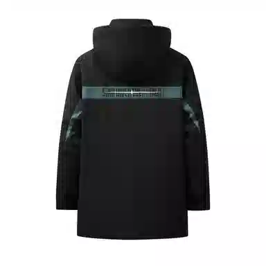 鸭鸭 山系户外风工装多口袋插色拼接立体滴塑休闲宽松连帽套头羽绒服 男女同款