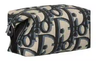 Dior Oblique Toiletry Bag Beige Black