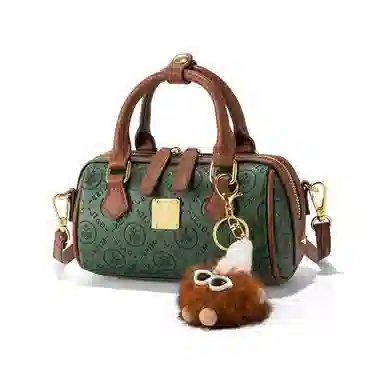 Miss Gail Boston Print Handbag Green