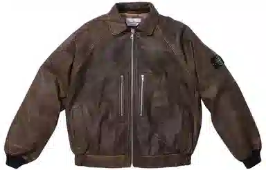 Supreme x Stone Island Leather Bomber Jacket