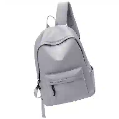 轻骑者 休闲大容量字母印花纯色初高中大学生上学通勤运动出游 织物 书包背包双肩包 男女同款情侣款 黑白色 韩版