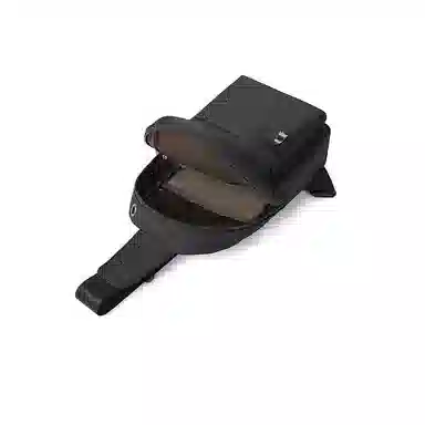 红蜻蜓 时尚休闲拉链开合 织物 斜挎单肩包 男款 黑色