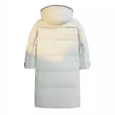 鸭鸭 连帽过膝长款工装大口袋羽绒服 男款