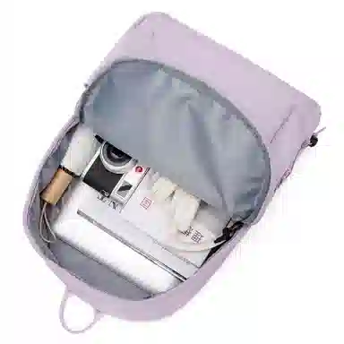 轻骑者 休闲大容量字母印花纯色初高中大学生上学通勤运动出游 织物 书包背包双肩包 男女同款情侣款 黑白色 韩版