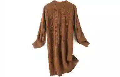 恒源祥 休闲复古绞花纯色长袖毛衣 女款