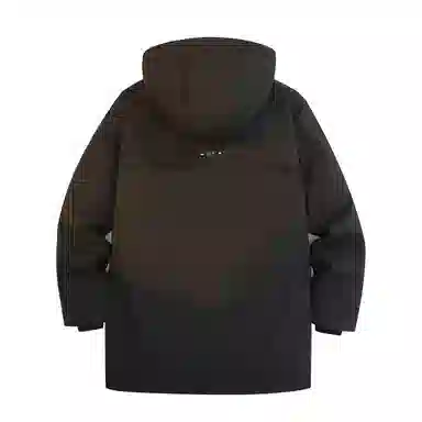 鸭鸭 简约舒适保暖连帽中长款工装口袋羽绒服 男款